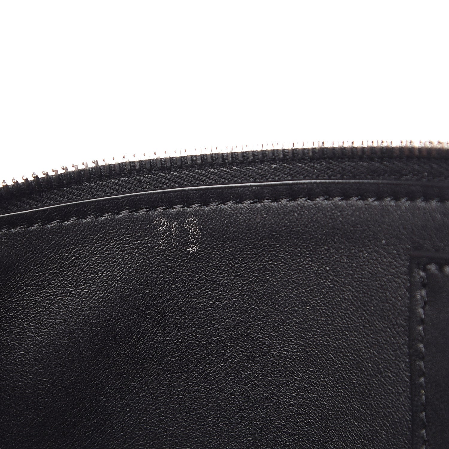 Celine Laminated Lambskin Bi-Color Solo Clutch Pouch Black Silver 9 of 12