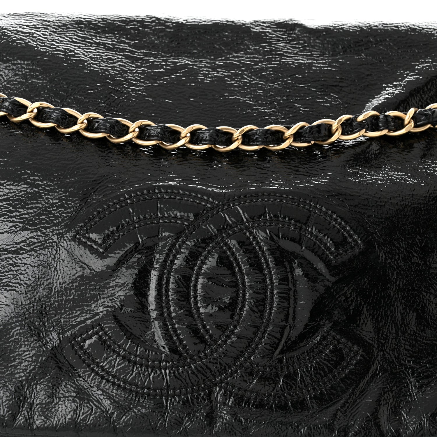 Chanel Vinyl XL Rock and Chain Flap Black 8 of 12