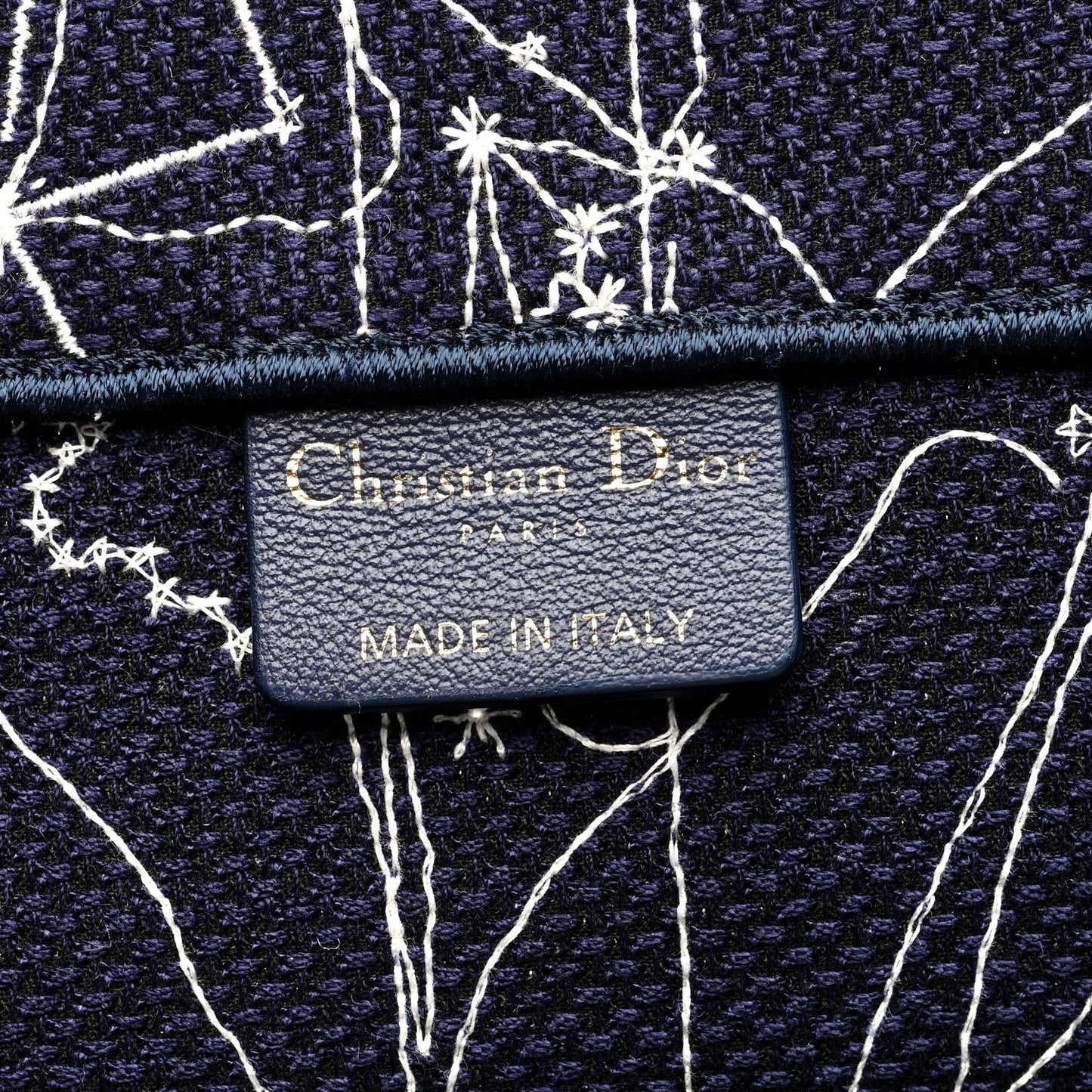 Canvas Embroidered Medium Zodiac Book Tote Blue Multicolor