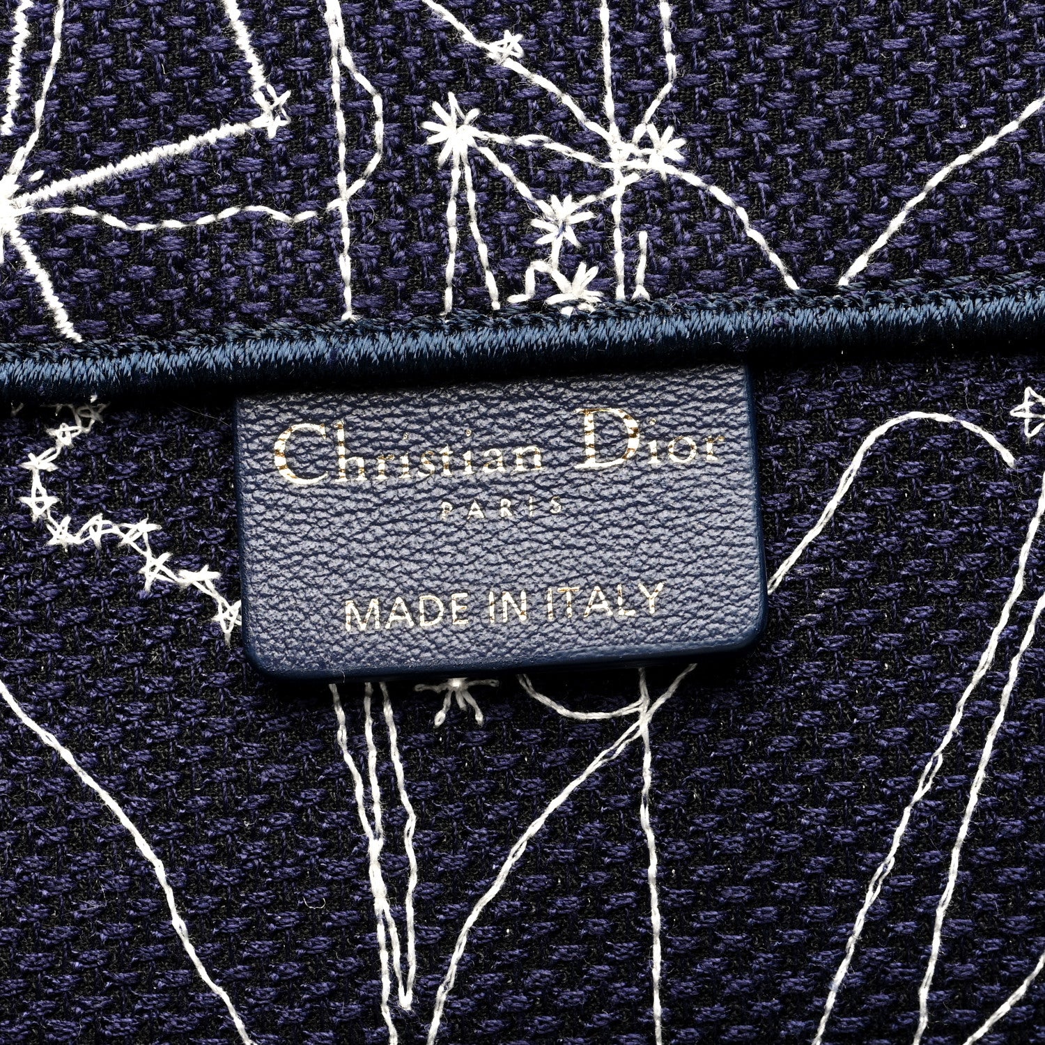 Christian Dior Canvas Embroidered Medium Zodiac Book Tote Blue Multicolor 6 of 10