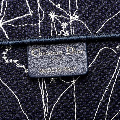 Christian Dior Canvas Embroidered Medium Zodiac Book Tote Blue Multicolor 6 of 10
