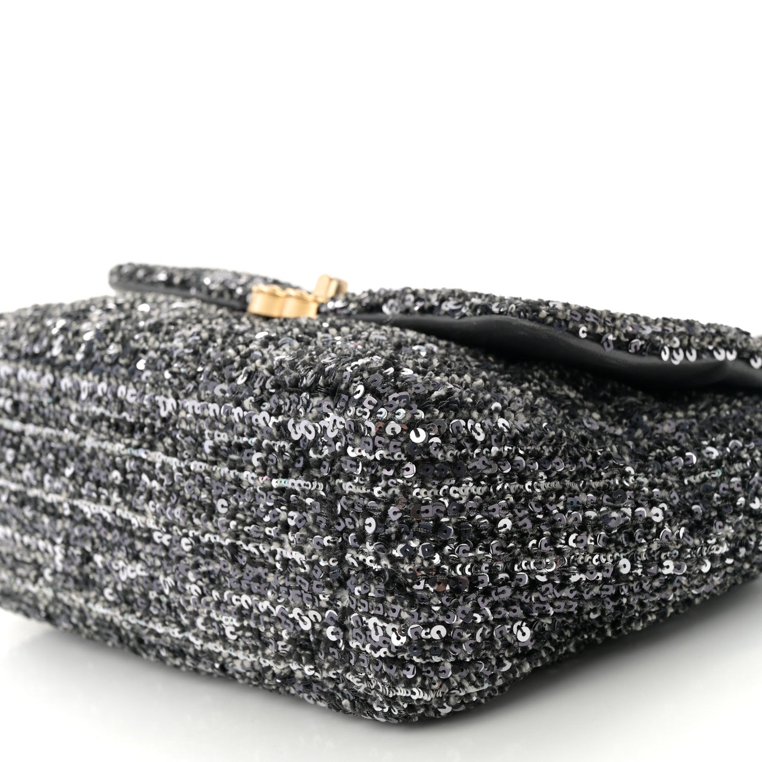 スズラン。CHANEL Chanel * 1994-1996 Green Tweed Classic Single Flap 2 in 1 Handbag