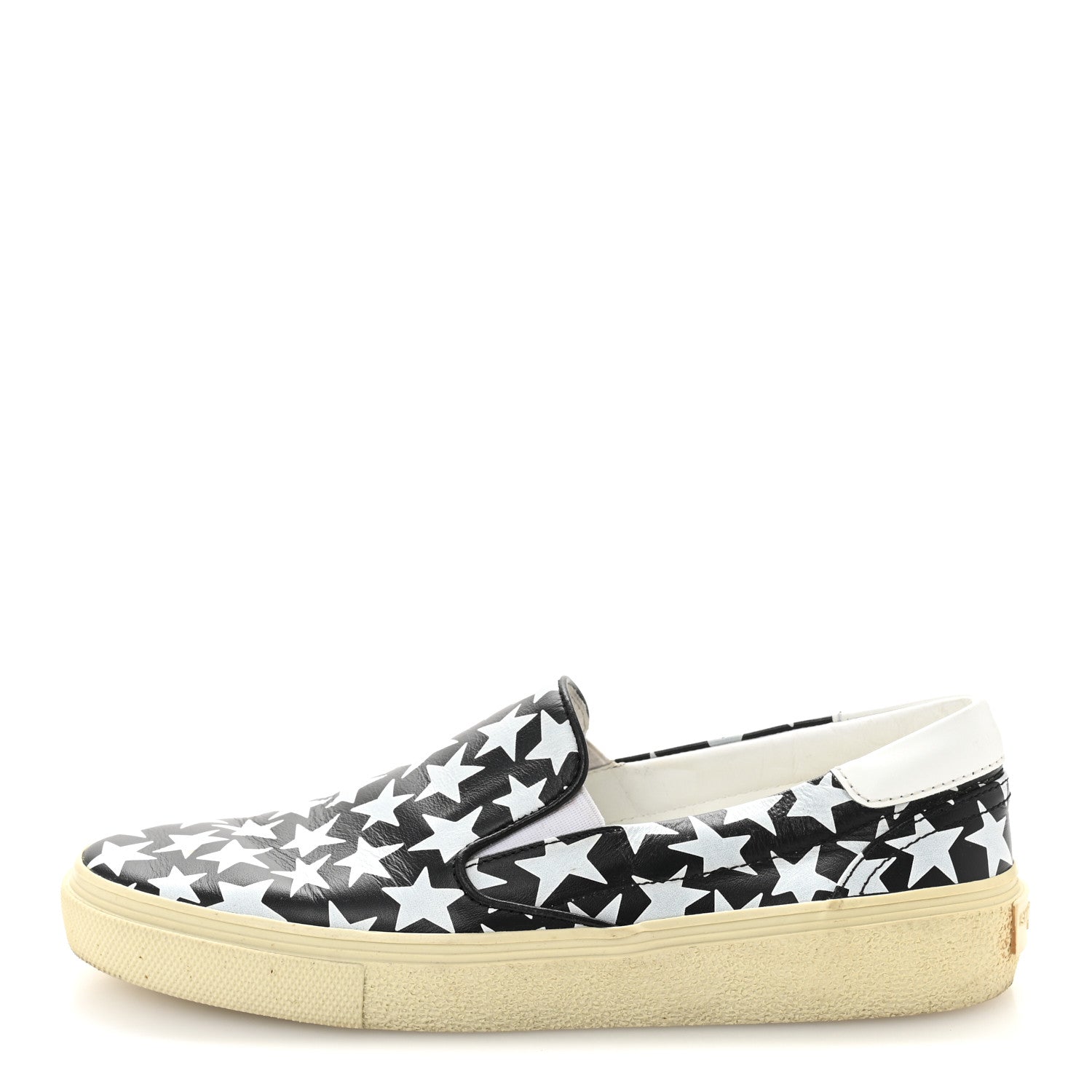 Saint Laurent Calfskin Star Skate Slip On Sneakers 37 Black Blue Optique 1 of 9