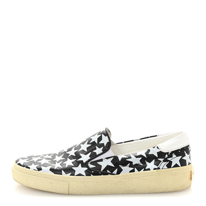 Saint Laurent Calfskin Star Skate Slip On Sneakers 37 Black Blue Optique 1 of 9