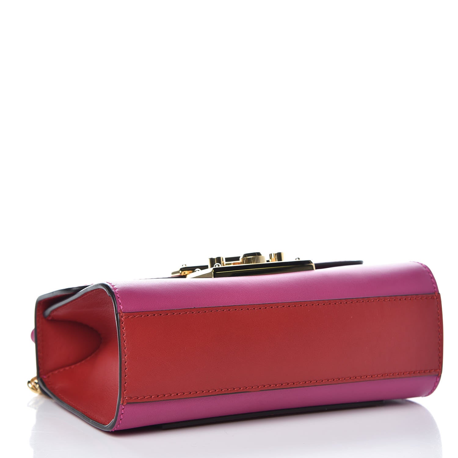 Gucci Calfskin Small Padlock Shoulder Bag New Rosette Hibiscus Red 4 of 9