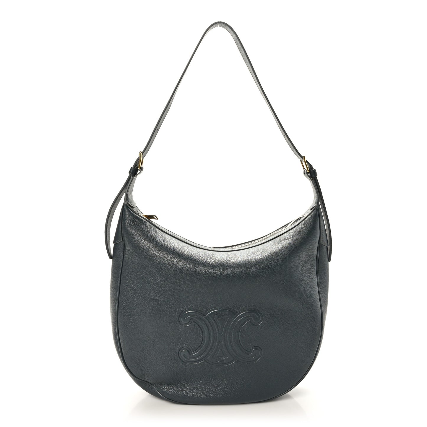 Calfskin Triomphe Heloise Shoulder Bag Slate Grey