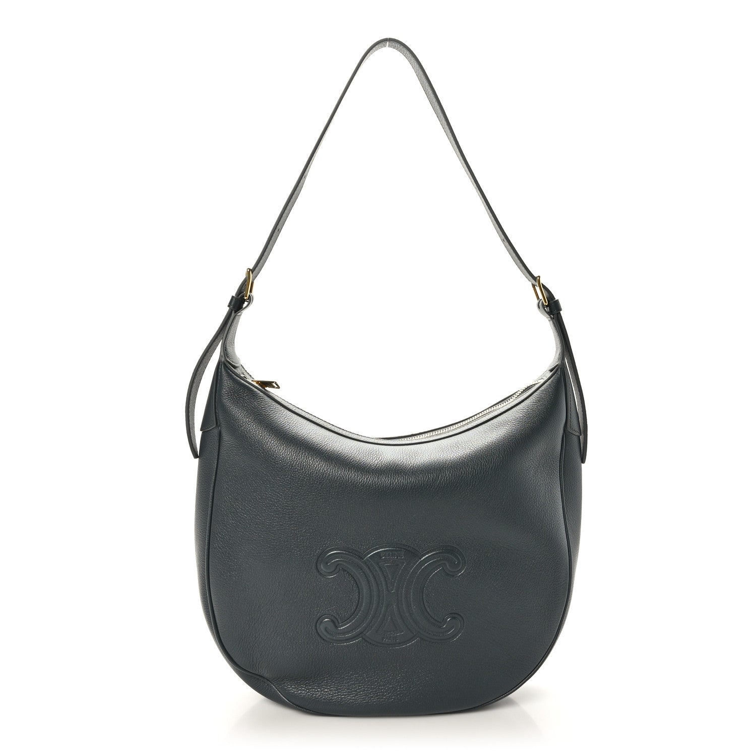Celine Calfskin Triomphe Heloise Shoulder Bag Slate Grey 1 of 8