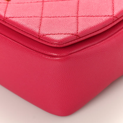 Chanel Caviar Quilted Small Fashion Therapy Flap Bag Dark Pink 9 of 9