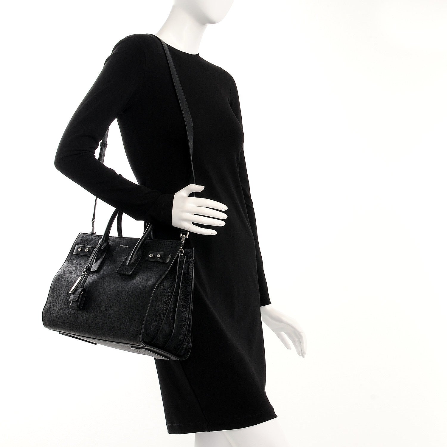 Saint Laurent Grained Calfskin Small Supple Sac De Jour Black 2 of 10
