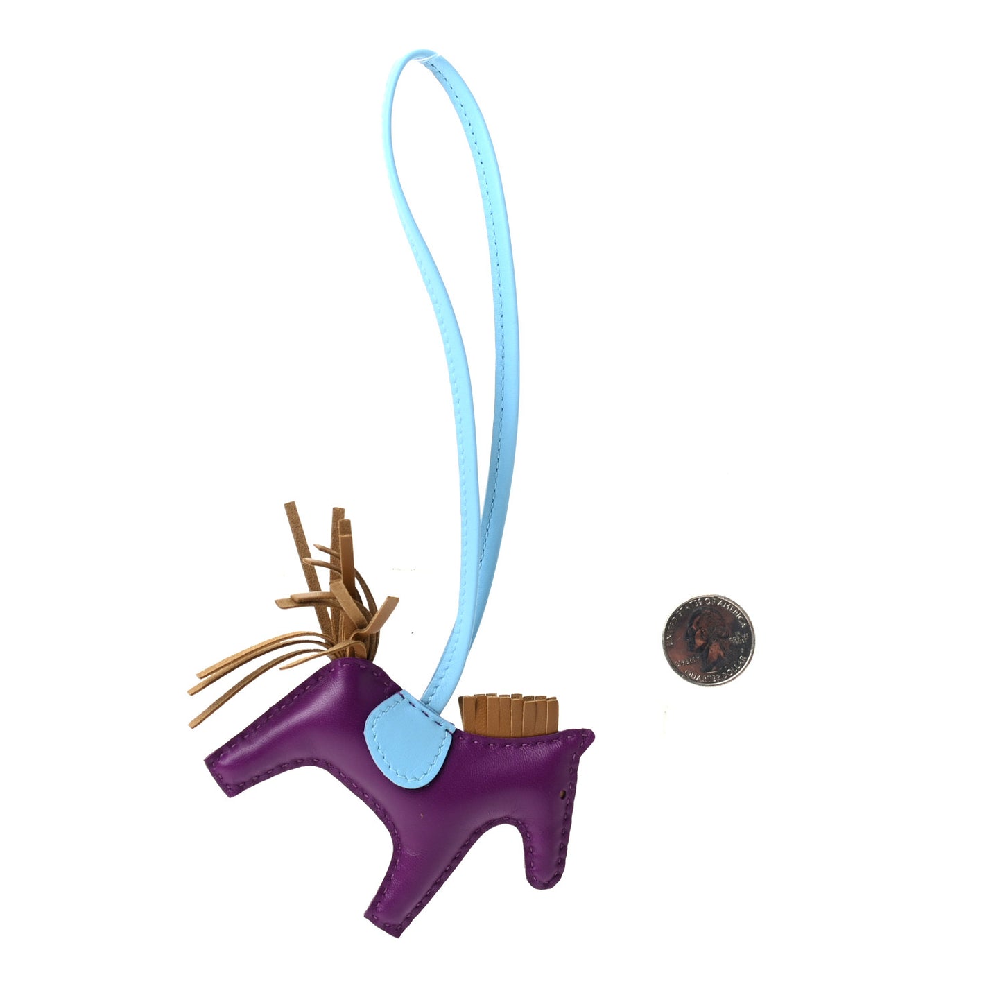 Milo Lambskin Grigri Rodeo Horse Bag Charm PM Violet Celeste Kraft