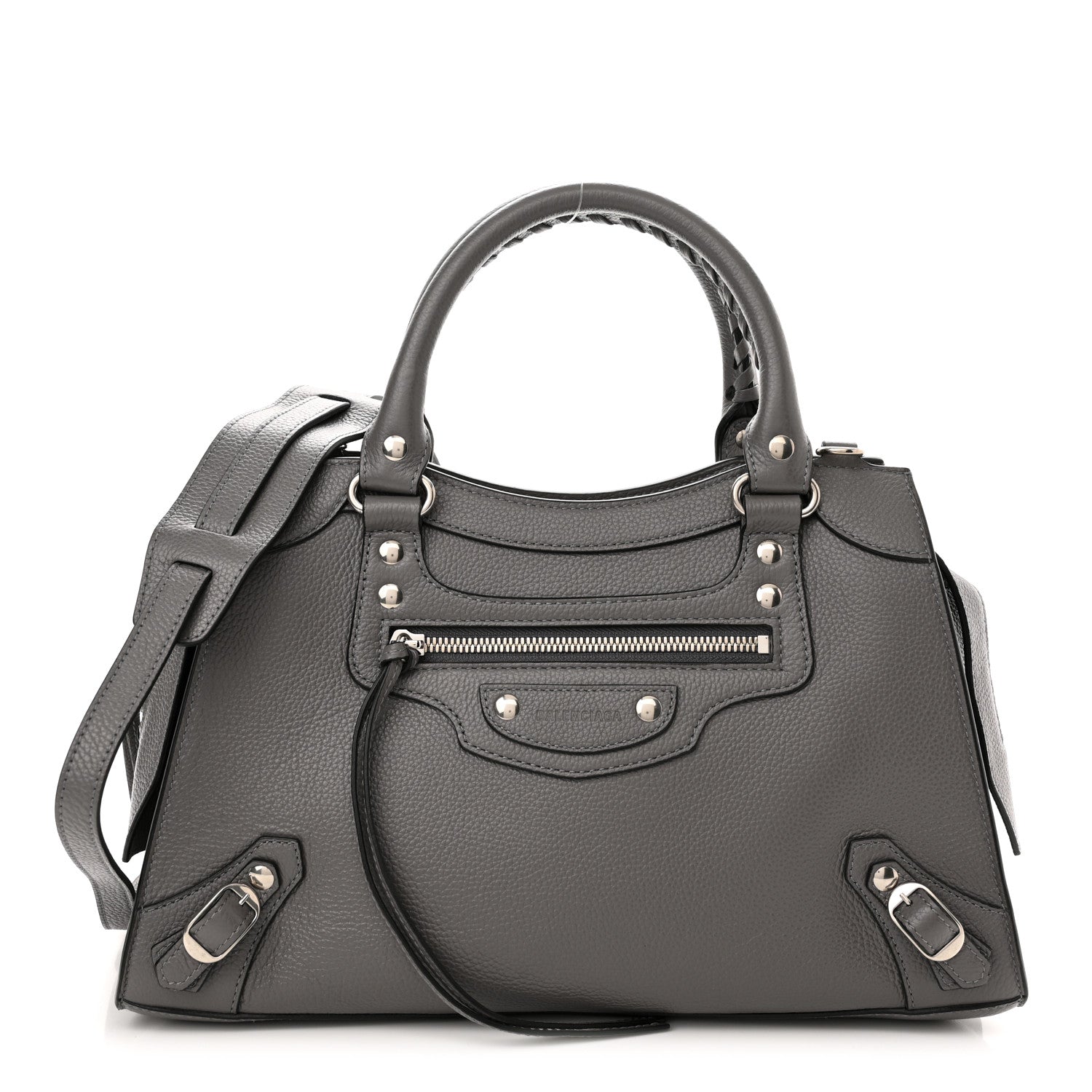 Balenciaga Grained Calfskin Neo Classic Silver Hardware S City Dark Grey 1 of 10