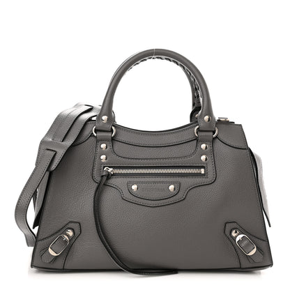 Balenciaga Grained Calfskin Neo Classic Silver Hardware S City Dark Grey 1 of 10