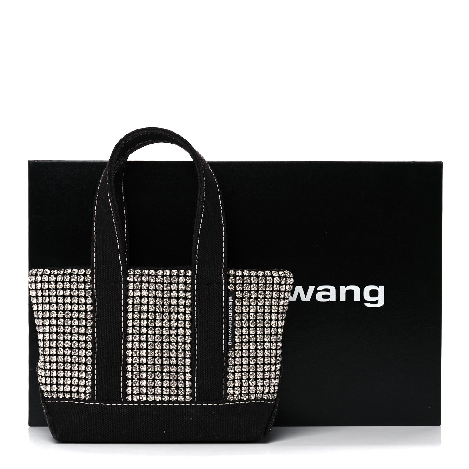 Alexander Wang Mesh Crystal Rhinestone Mini Cruiser Tote Black Silver 11 of 11