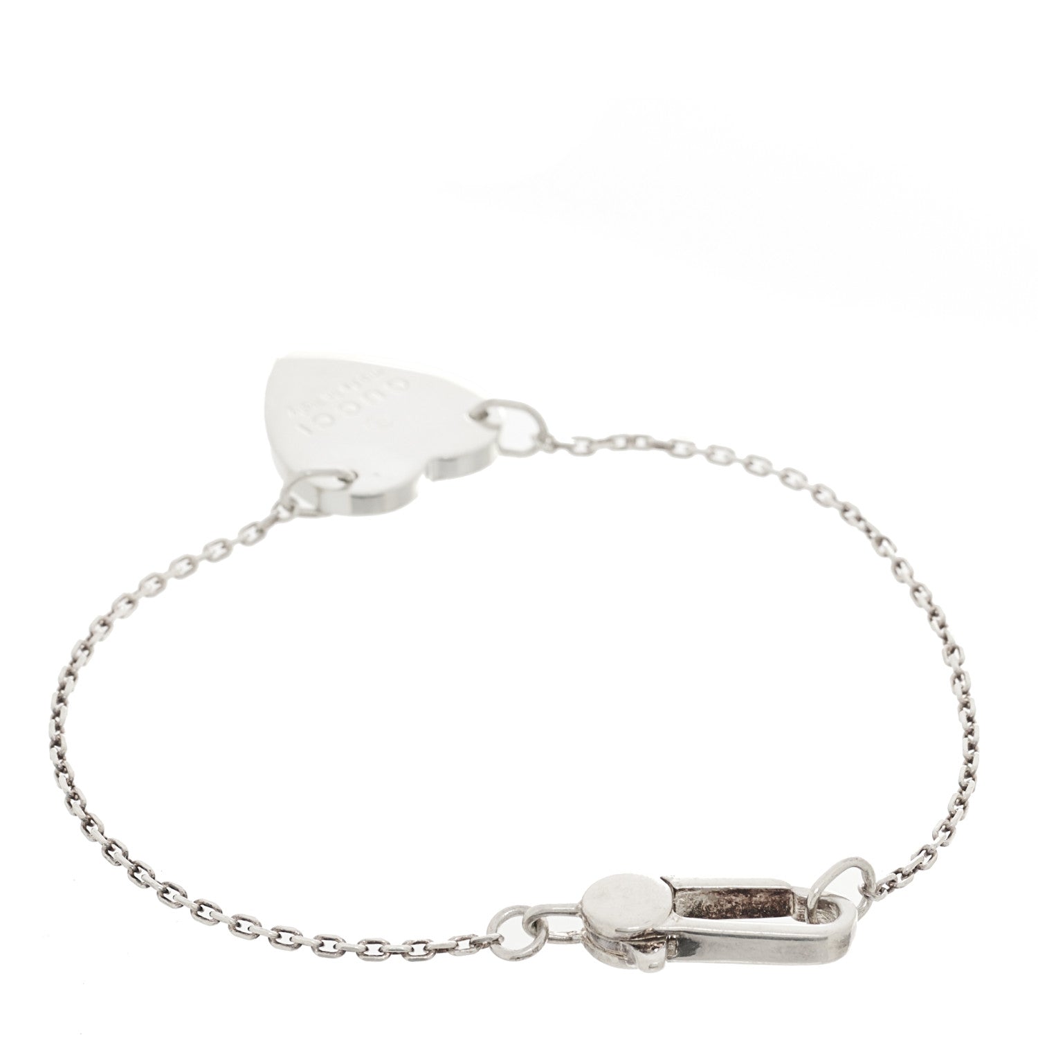 Gucci Sterling Silver Trademark Heart Bracelet 2 of 5
