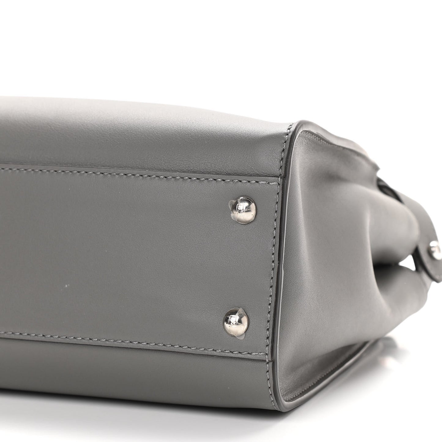 Calfskin Nappa Medium Peekaboo Iconic Satchel Moon Cuoio Ghiaia