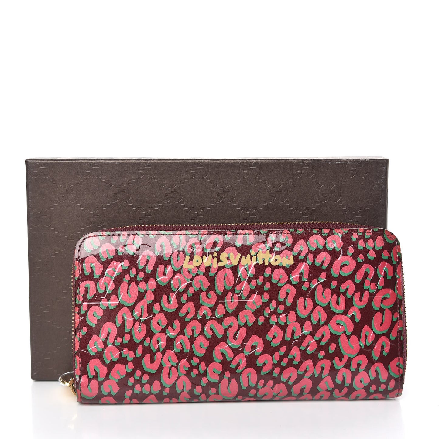 Vernis Leopard Zippy Wallet Rouge Fauviste