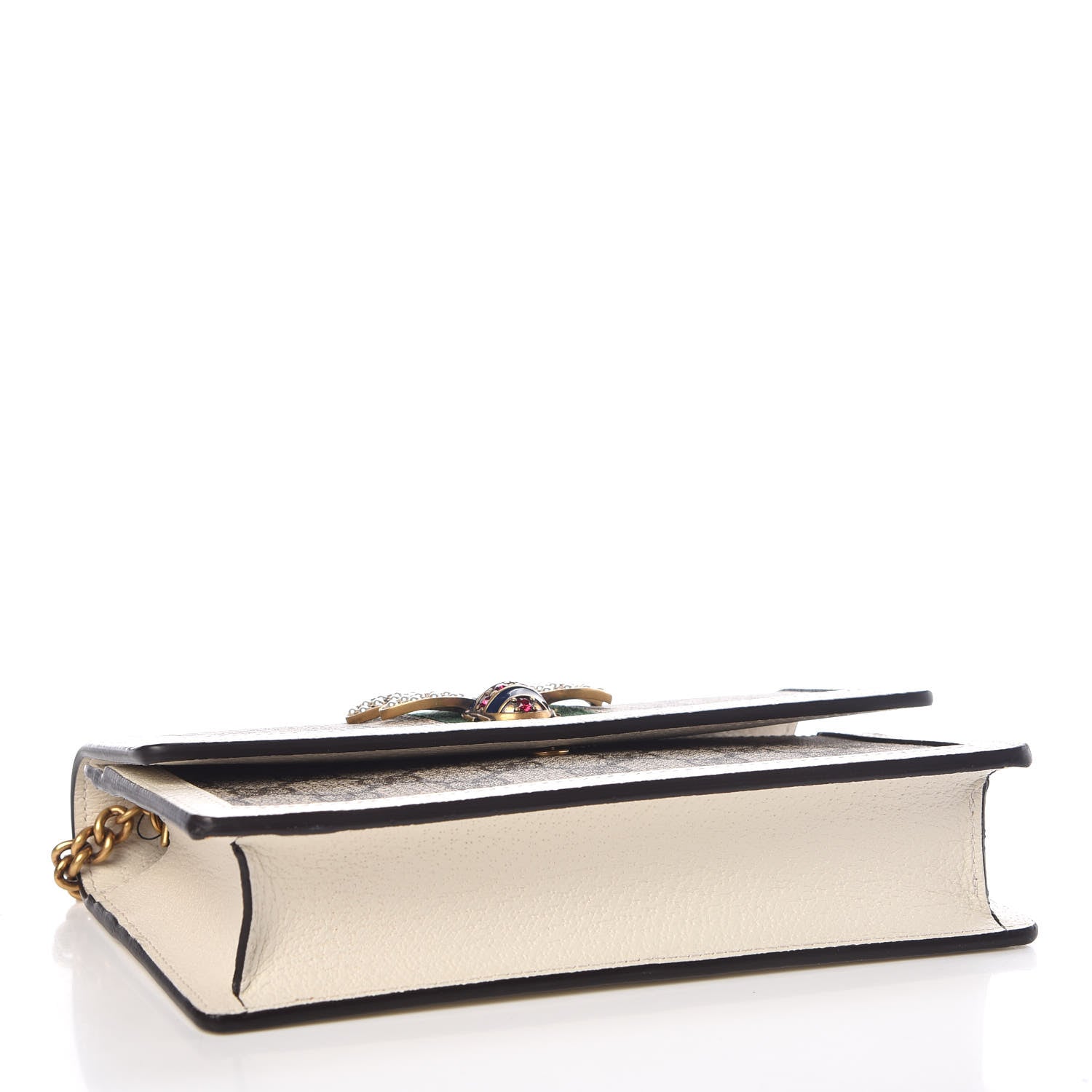 Gucci GG Supreme Monogram Web Queen Margaret Chain Wallet White 4 of 9