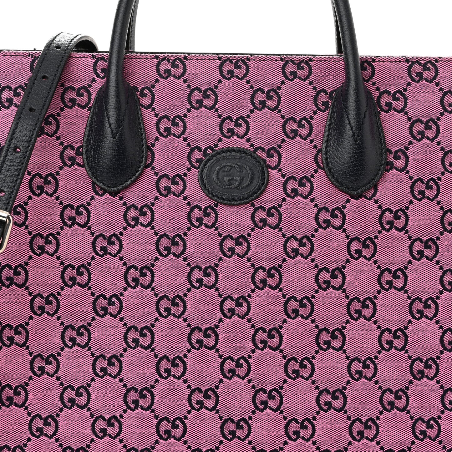 Monogram Multicolor Textured Dollar Calfskin Small Retro Interlocking G Tote Bag Pink Blue