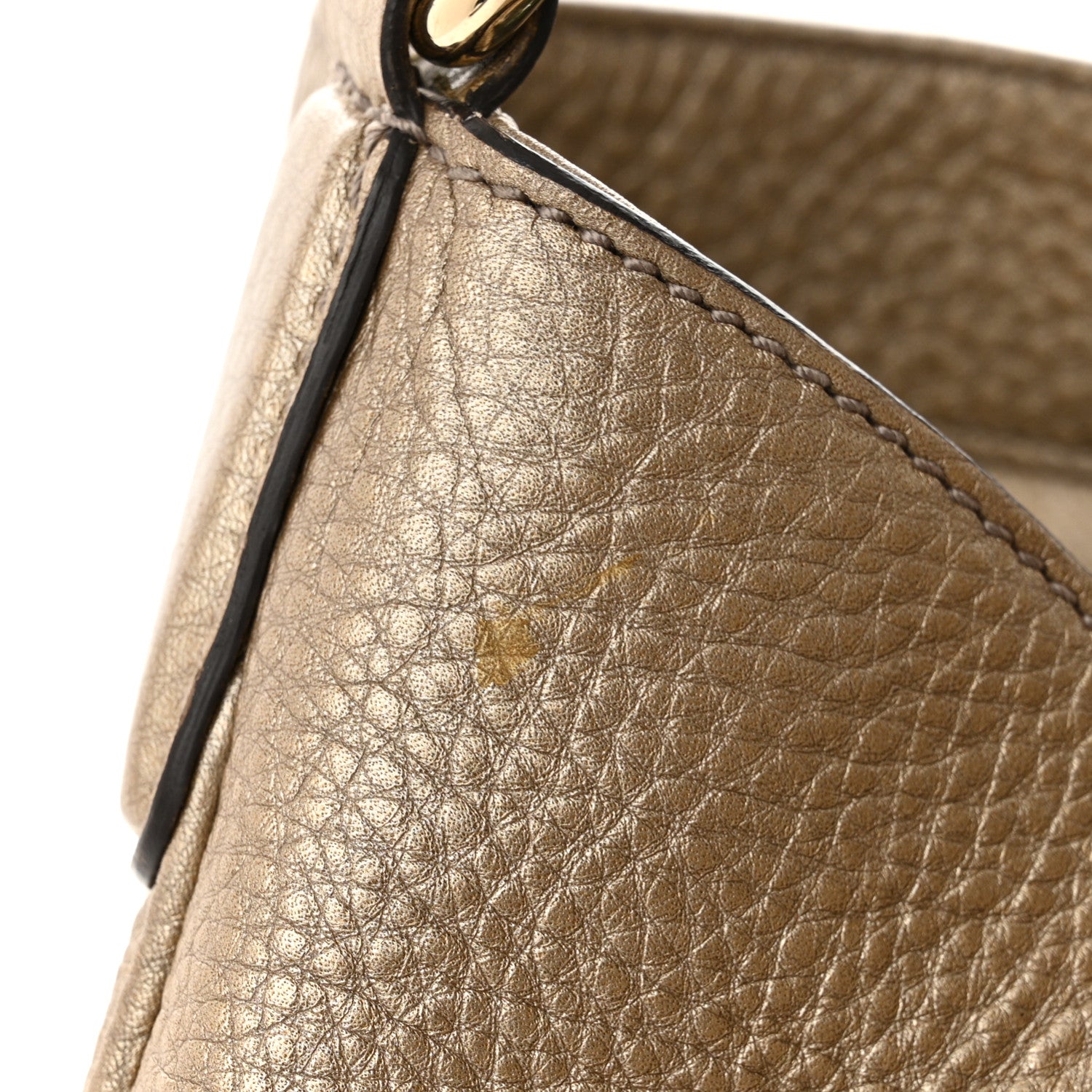 Gucci Metallic Pebbled Calfskin Medium Soho Shoulder Bag Gold 11 of 11