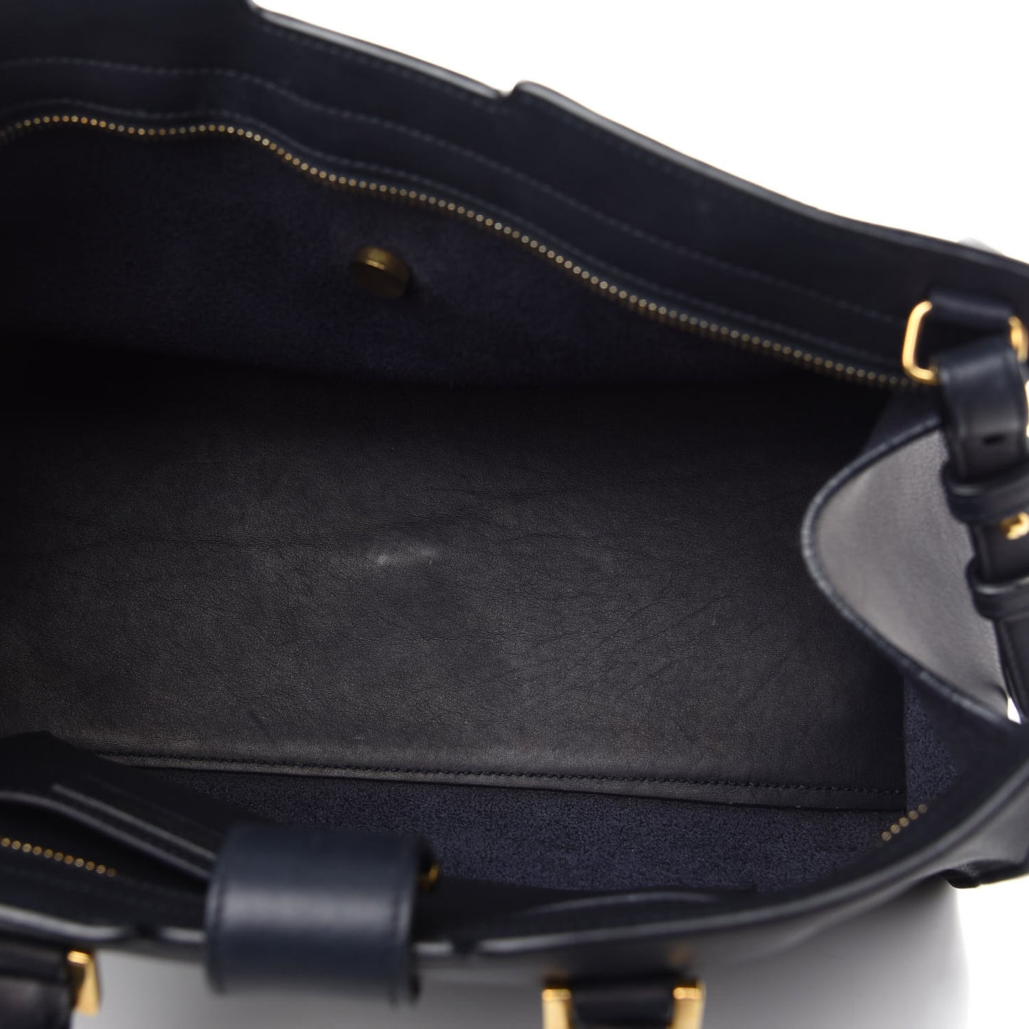 Calfskin Small Classic Y Cabas Navy Blue