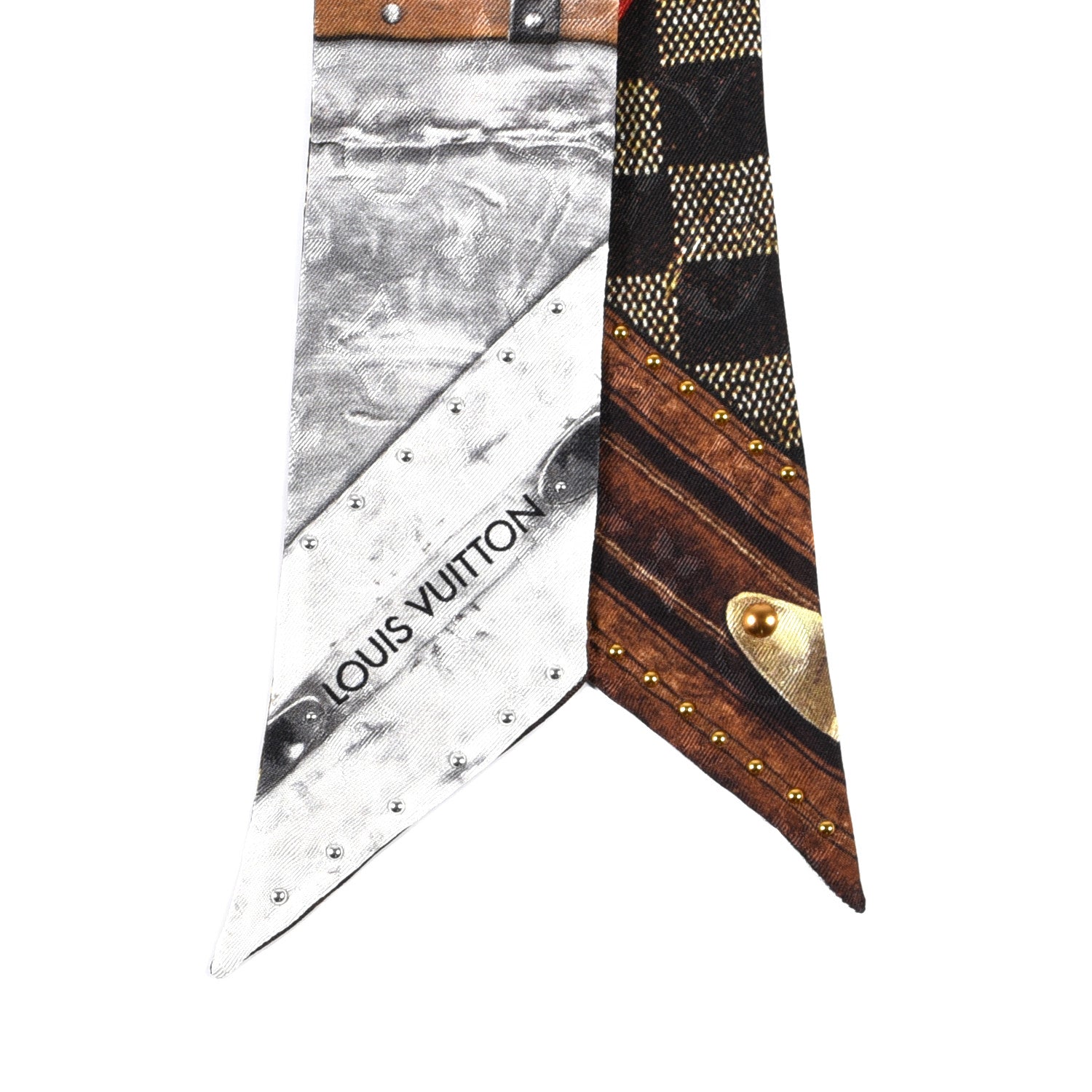 Louis Vuitton Silk Damier Ebene Time Trunk BB Bandeau Black 2 of 6