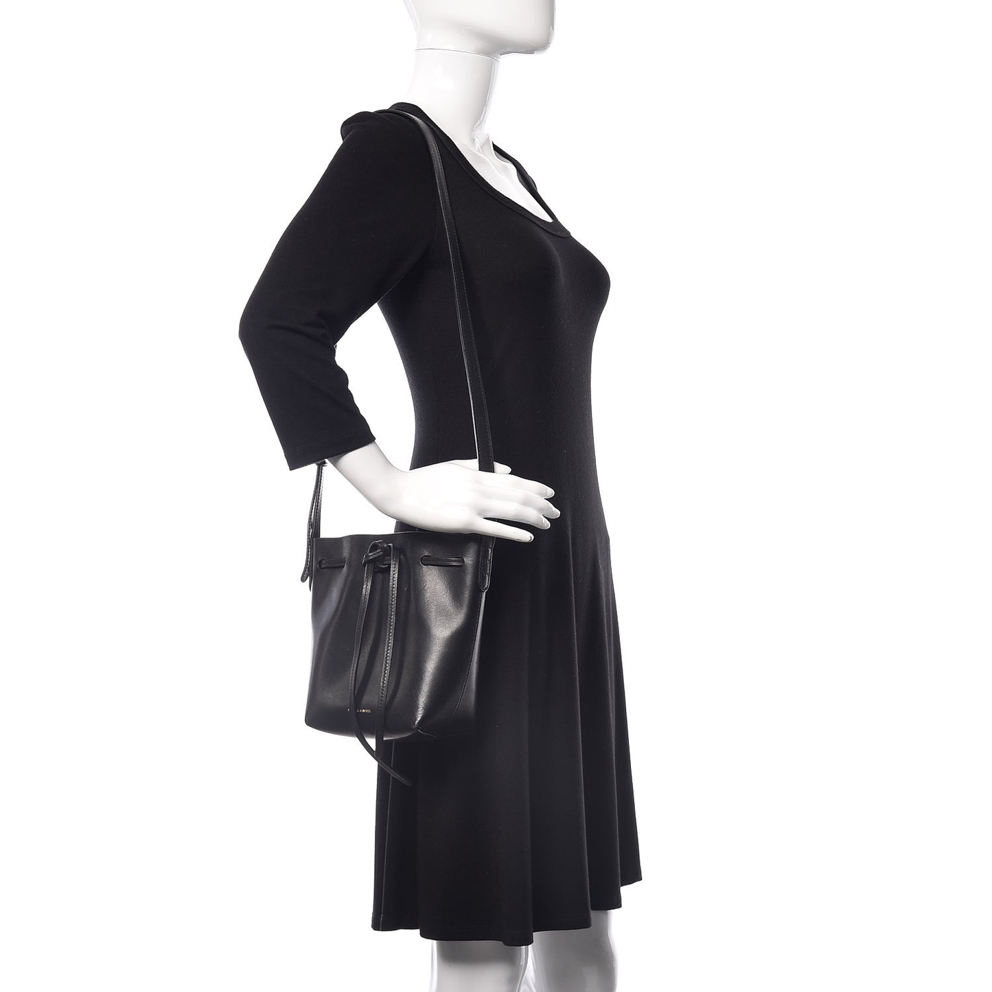 Calfskin Mini Mini Bucket Bag Black Flamma