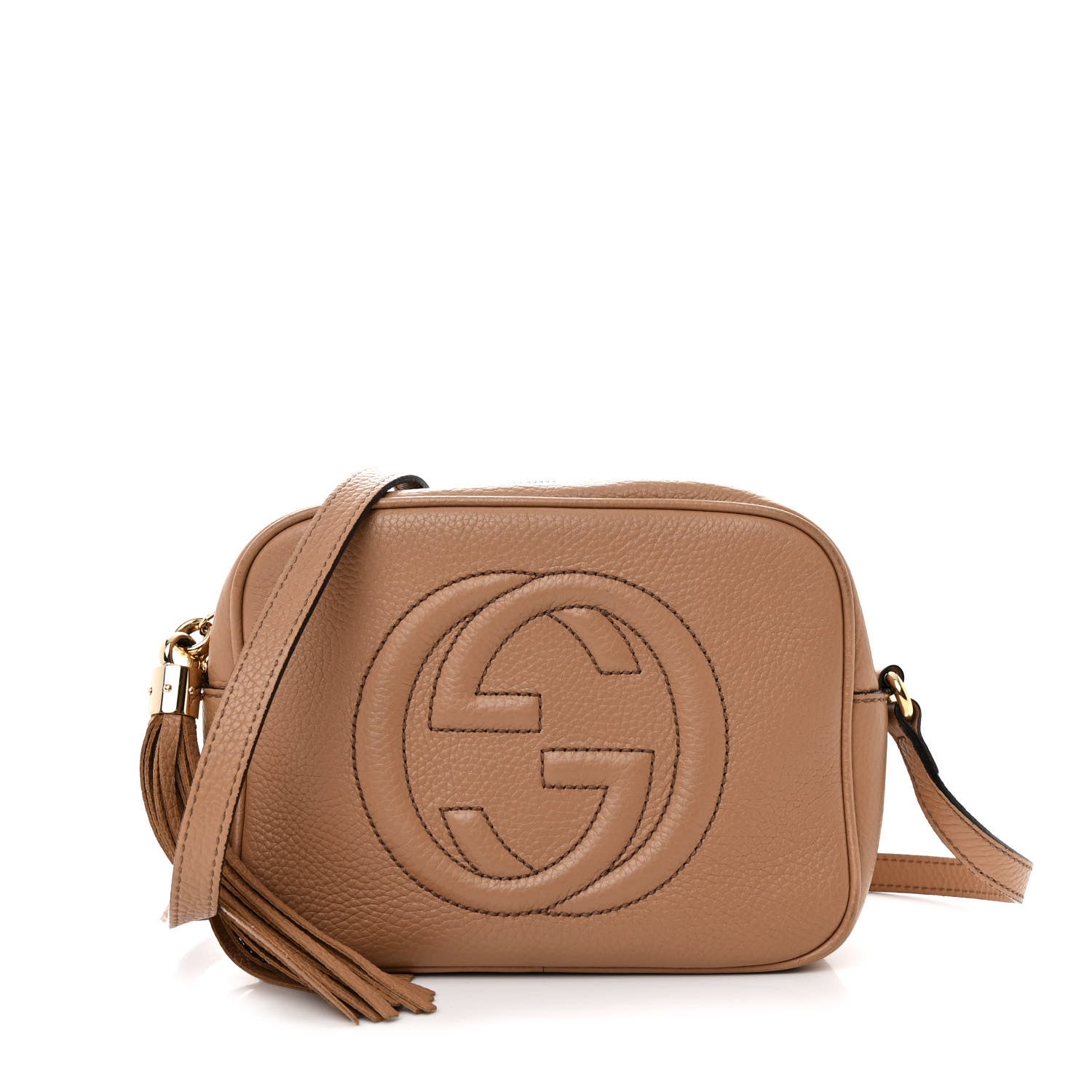 Gucci Pebbled Calfskin Small Soho Disco Bag Camelia 1 of 12