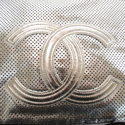 Chanel Metallic Glazed Calfskin Perforated XL Rodeo Drive Tote Silver 5 of 9