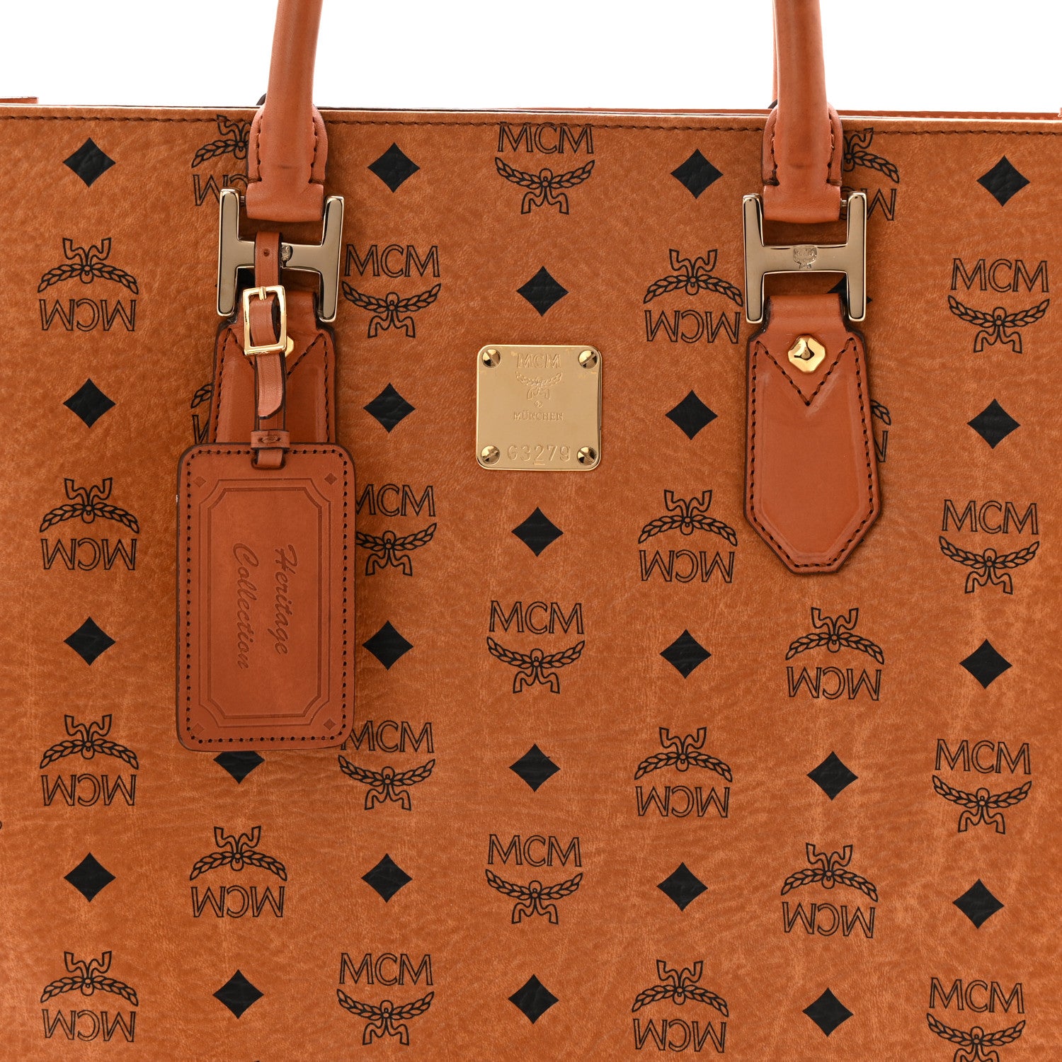 MCM Visetos Large Munchen Tote Cognac 1843352 – FASHIONPHILE
