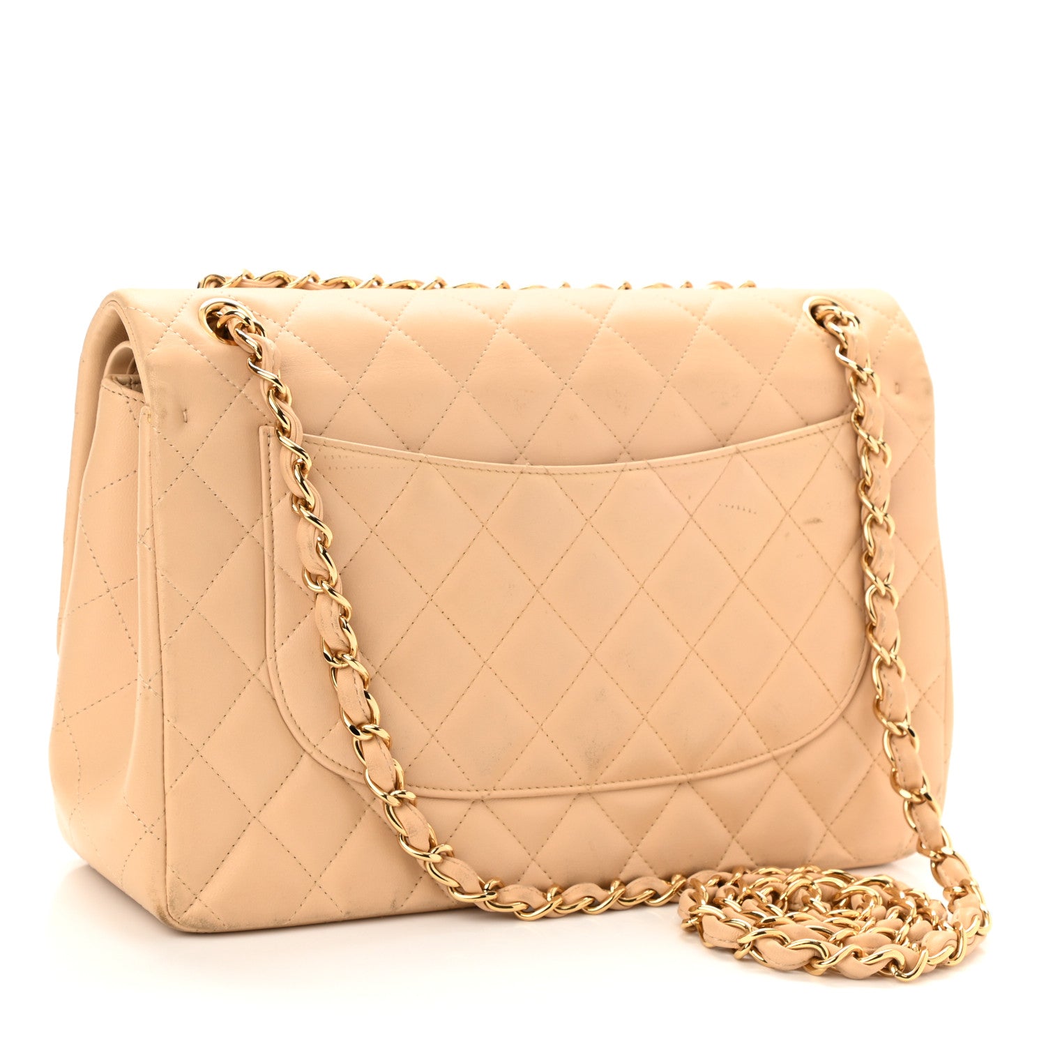 Chanel Lambskin Quilted Jumbo Double Flap Beige 3 of 19