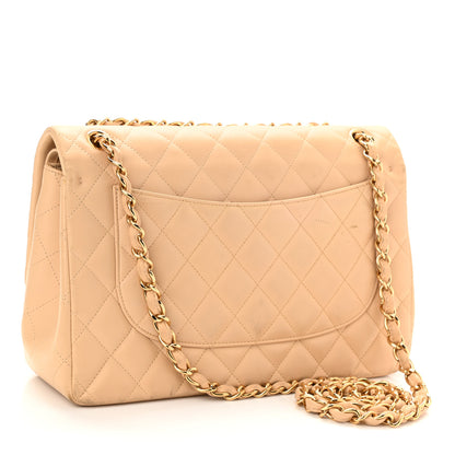 Chanel Lambskin Quilted Jumbo Double Flap Beige 3 of 19