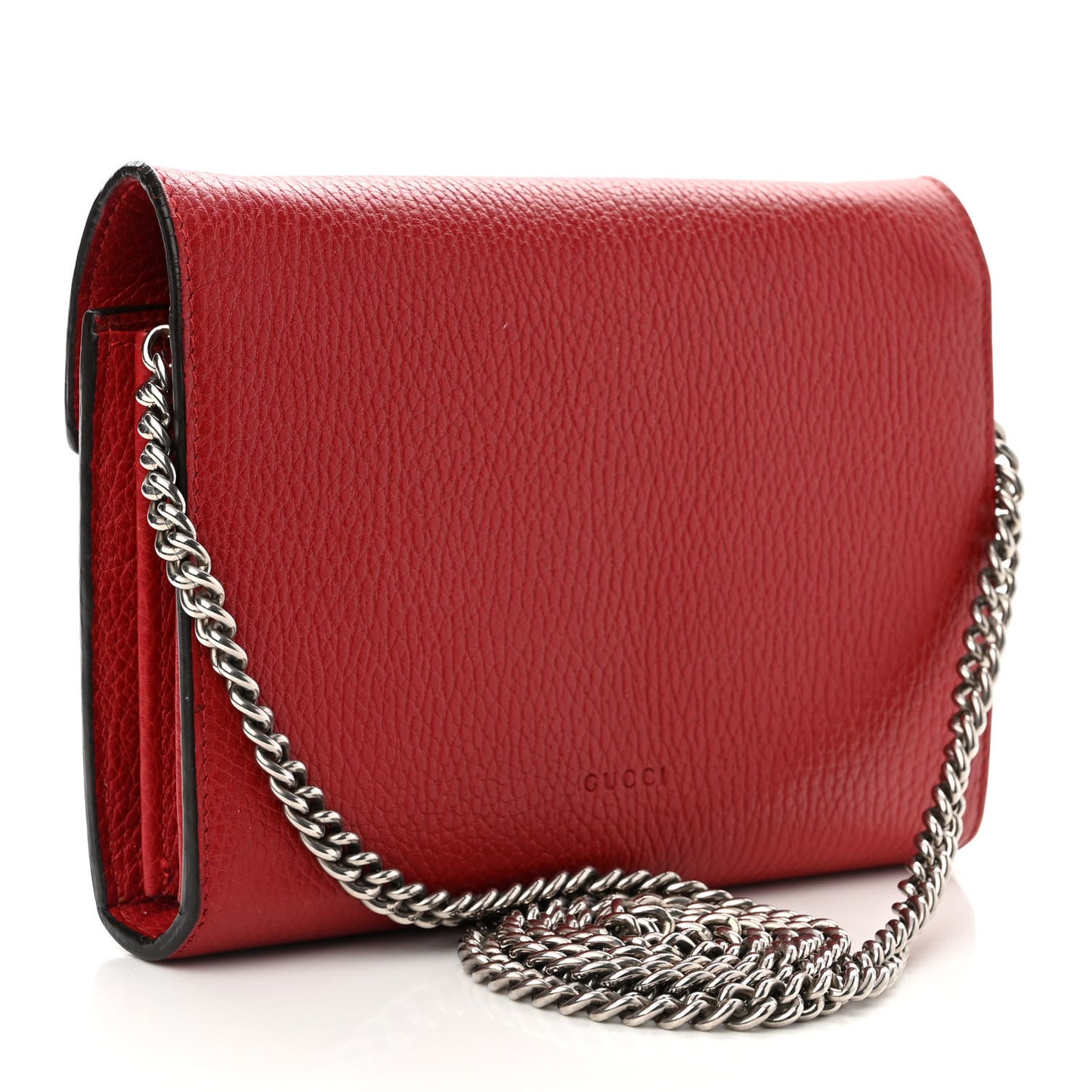 Calfskin Mini Dionysus Chain Wallet Hibiscus Red
