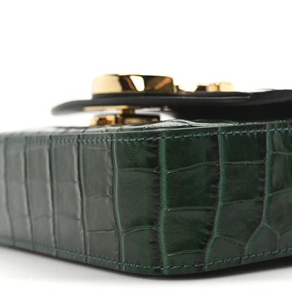Chloe Calfskin Crocodile Embossed Mini C Double Carry Woodsy Green 9 of 9