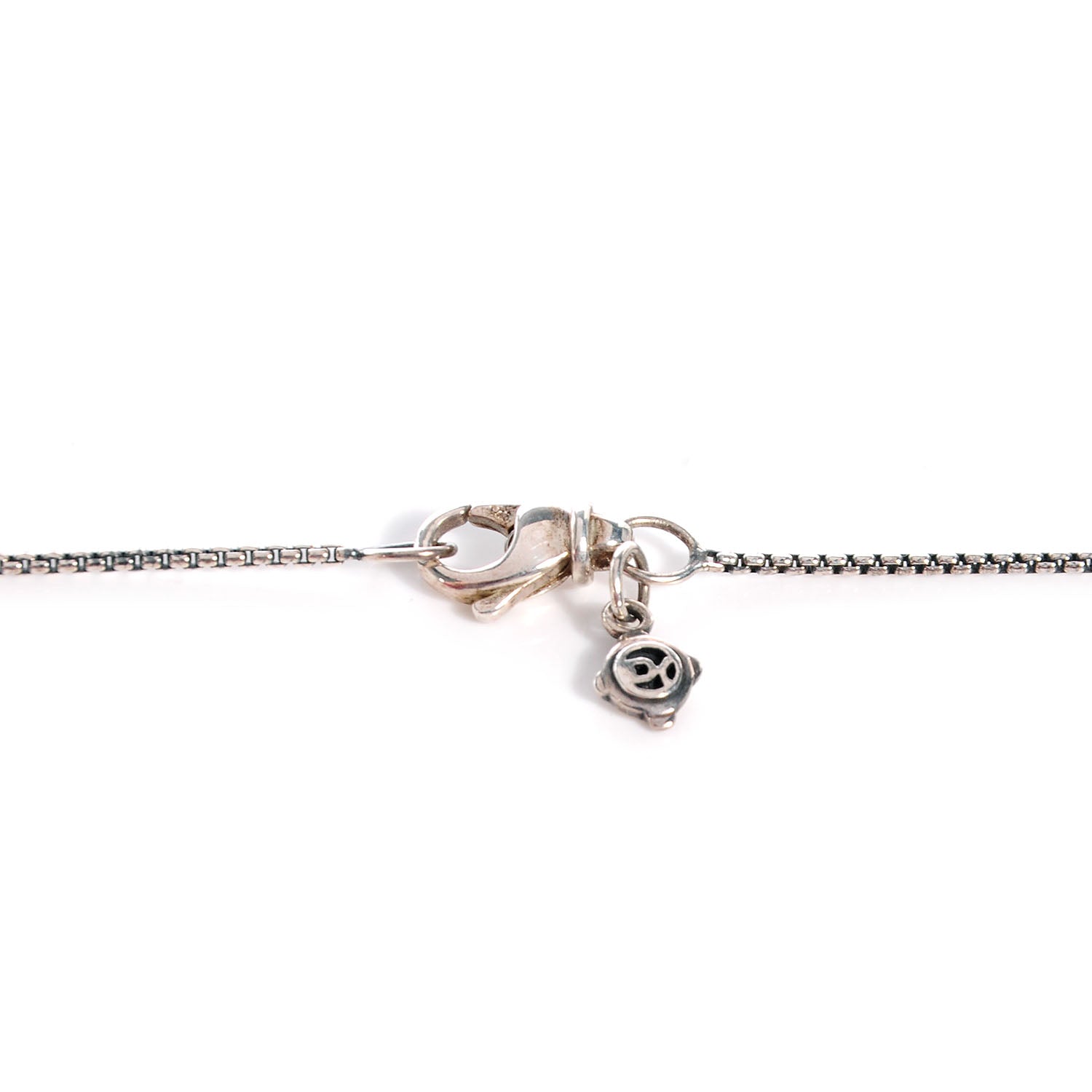 David Yurman Sterling Silver Diamond Sculpted Cable Disc Necklace 3 of 4