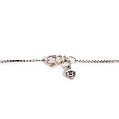 David Yurman Sterling Silver Diamond Sculpted Cable Disc Necklace 3 of 4