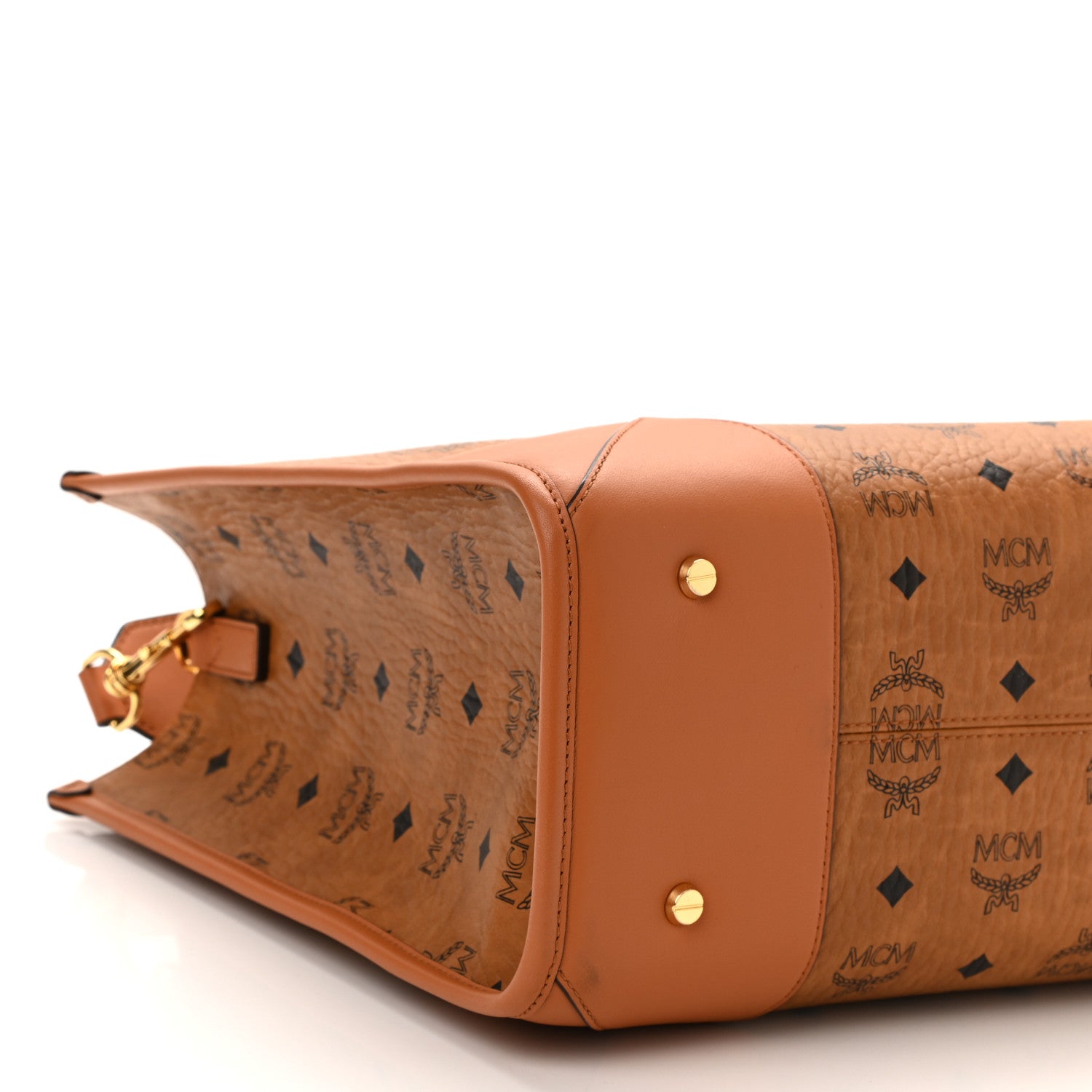 MCM Visetos Large Munchen Tote Tan 10 of 11