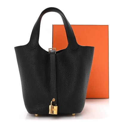 Hermes Taurillon Clemence Picotin Lock 18 PM Black 12 of 12
