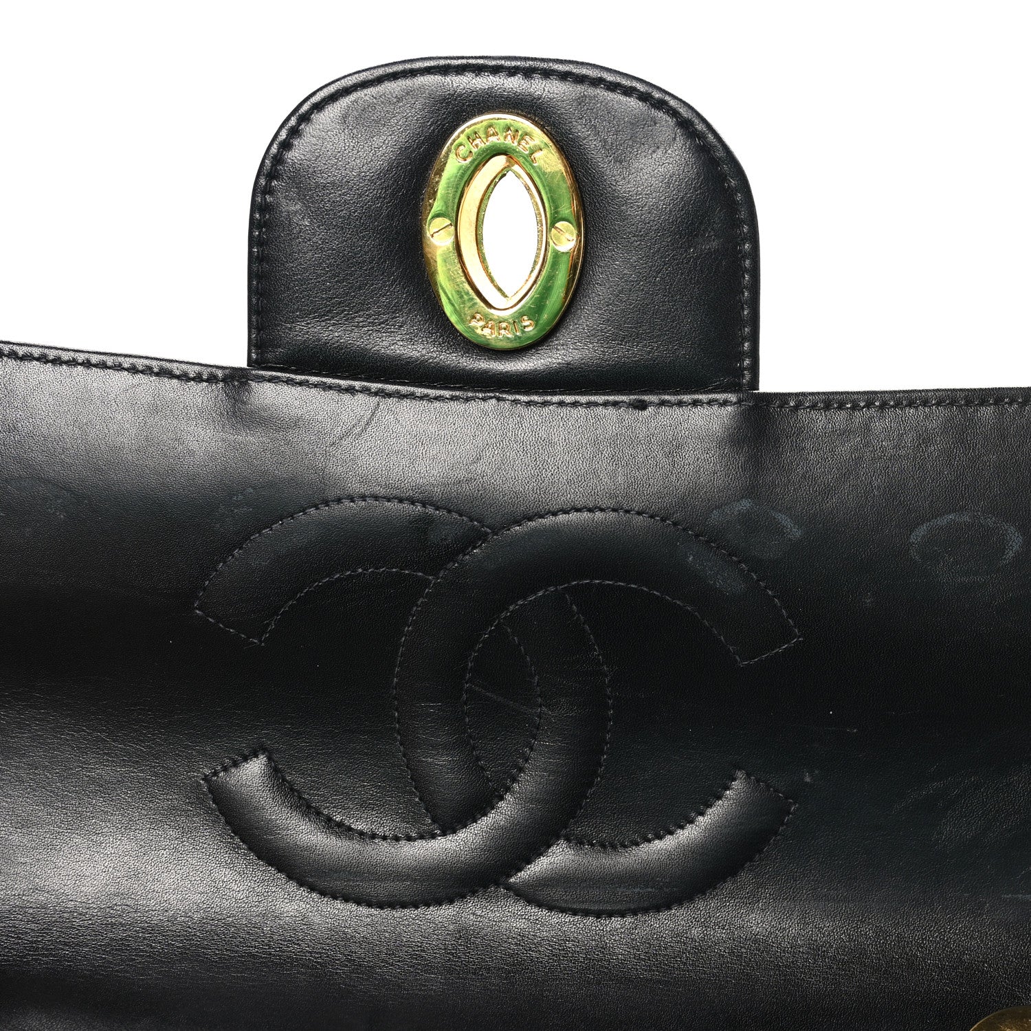 Chanel Patent Quilted XL Jumbo Single Flap Black 9 of 11