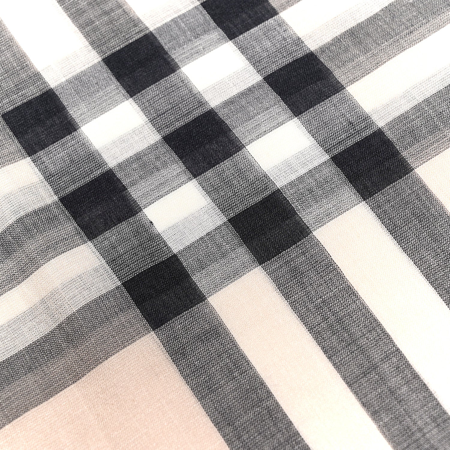 Burberry Wool Silk Gauze Giant Check Lightweight Scarf Stone 5 of 5