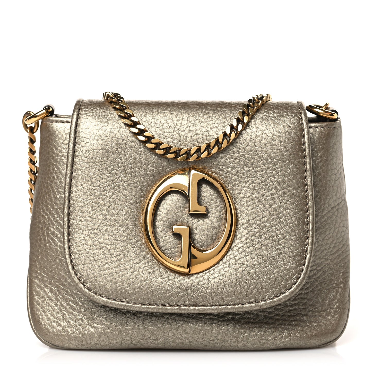 Pebbled Calfskin Small 1973 Chain Shoulder Bag Champagne