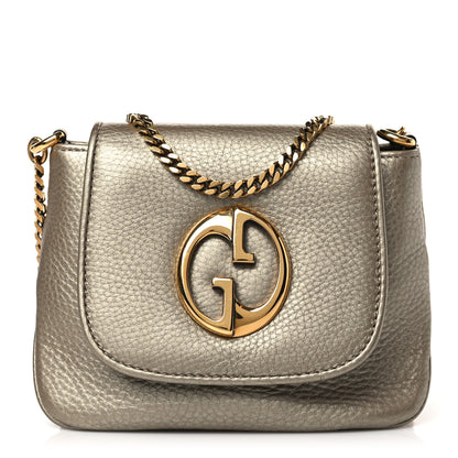 Gucci Pebbled Calfskin Small 1973 Chain Shoulder Bag Champagne 1 of 9