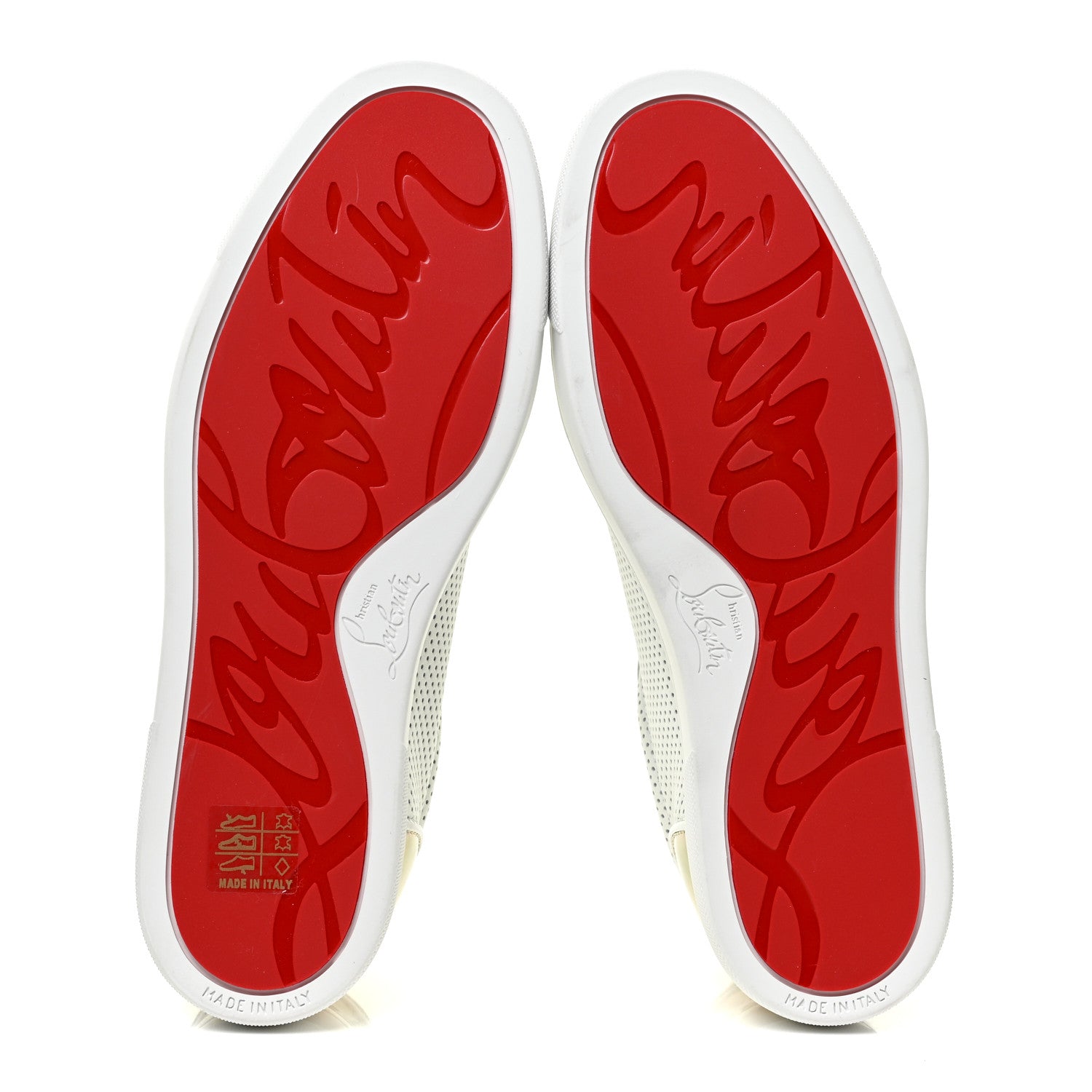 Christian Louboutin Calfskin Perforated Patent Vieira Flat Sneakers 38 White 6 of 10
