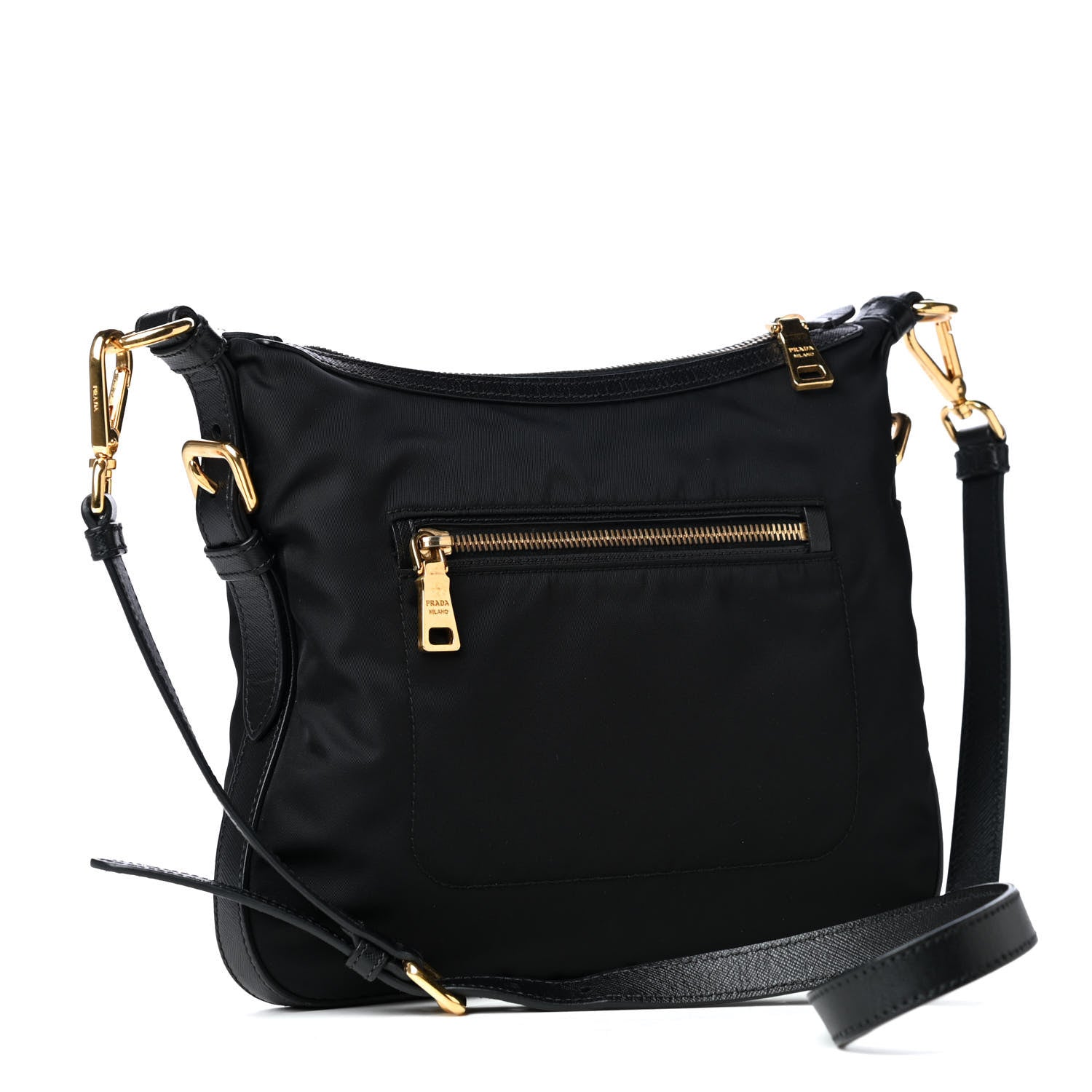 Prada Tessuto Nylon Saffiano Crossbody Bag Black 2 of 4