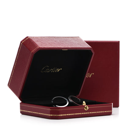 Cartier 18K White Gold Diamond MM Inside Out Hoop Earrings 7 of 7