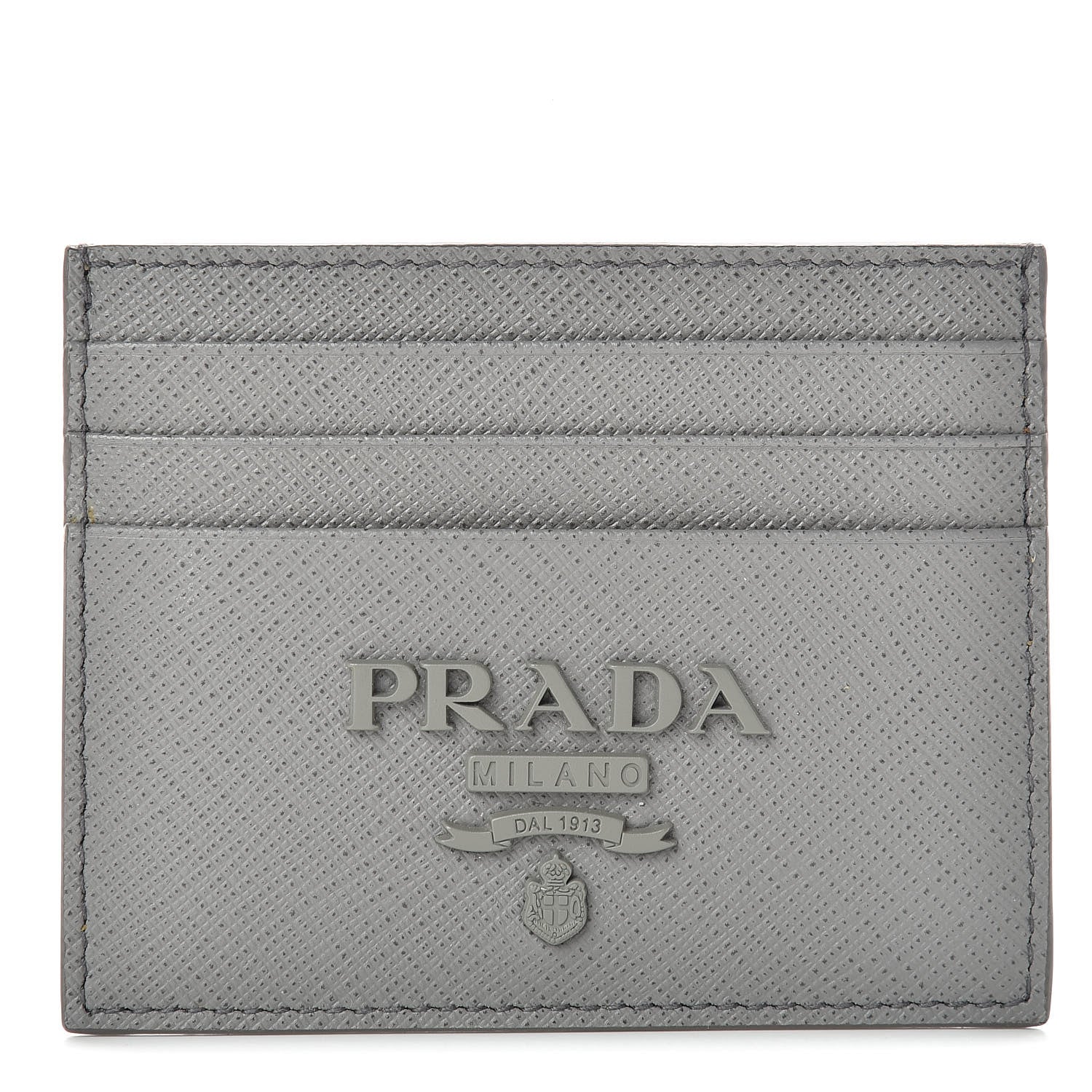 Prada Saffiano Shine Monochrome Card Holder Marmo 1 of 8