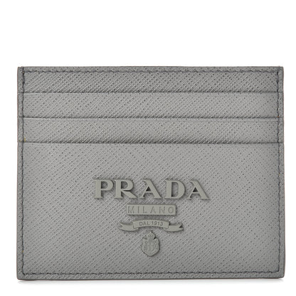 Prada Saffiano Shine Monochrome Card Holder Marmo 1 of 8