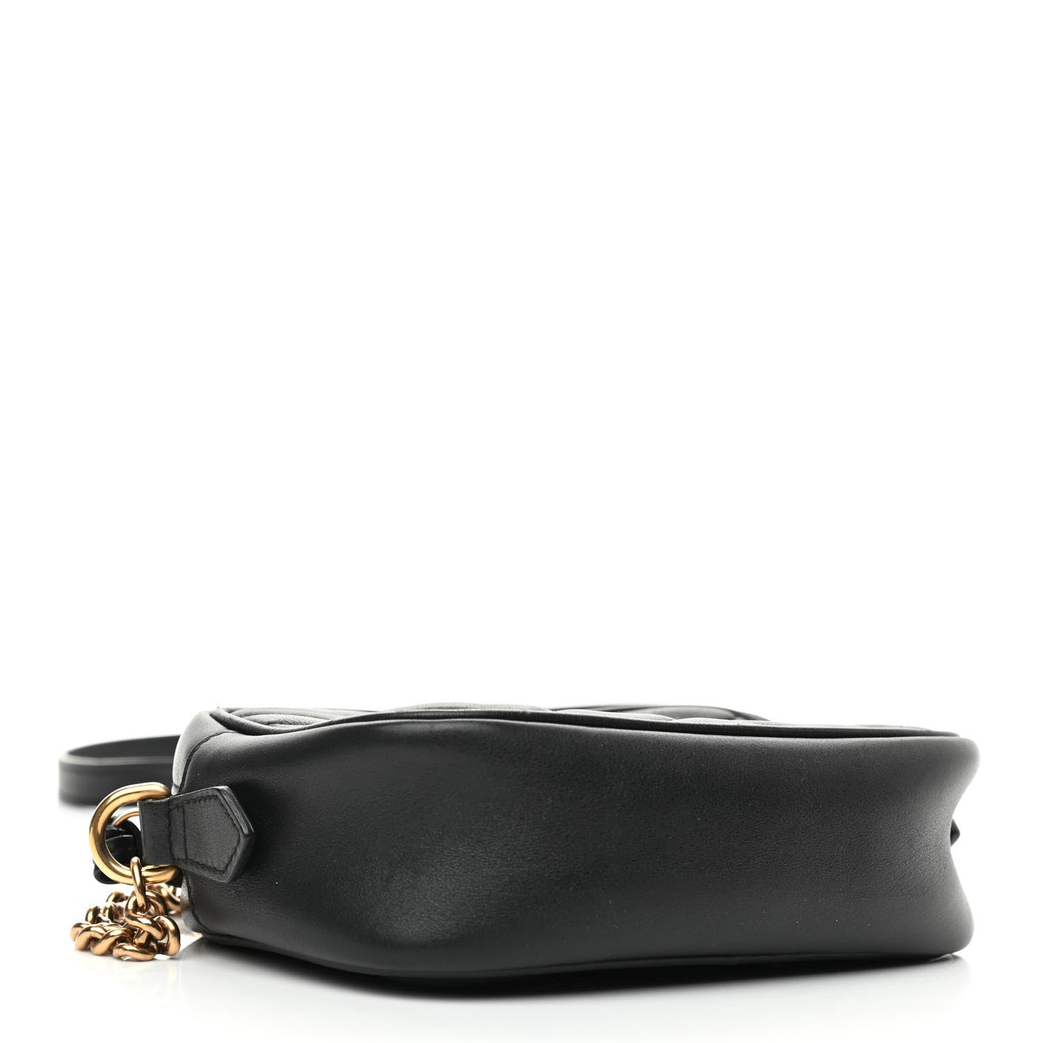 Gucci Calfskin Matelasse Mini GG Marmont Chain Shoulder Bag Black 4 of 10