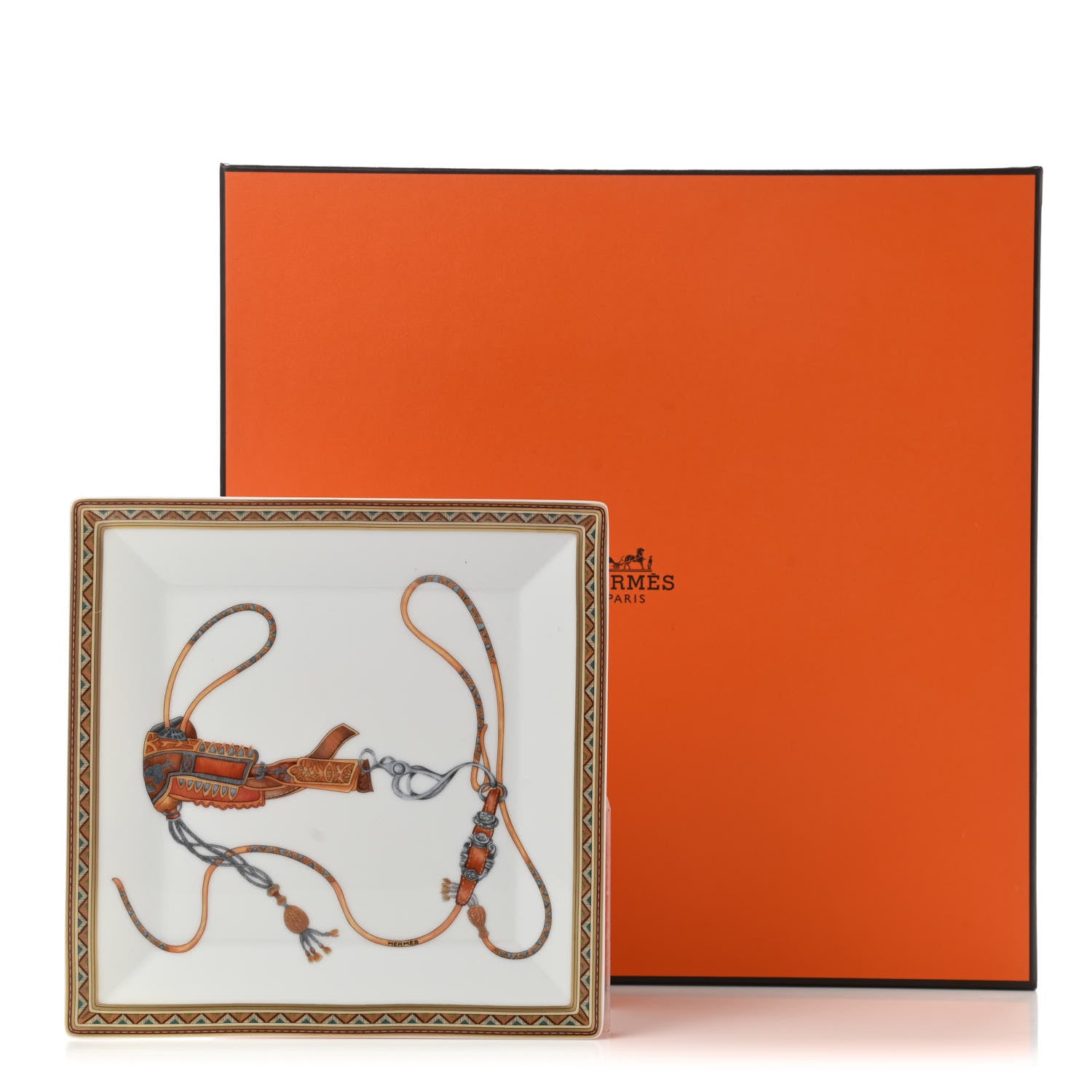Hermes Porcelain Cheval d’Orient Square Plate 6 of 6