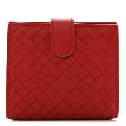 Bottega Veneta Nappa Intrecciato French Flap Wallet Red 1 of 8