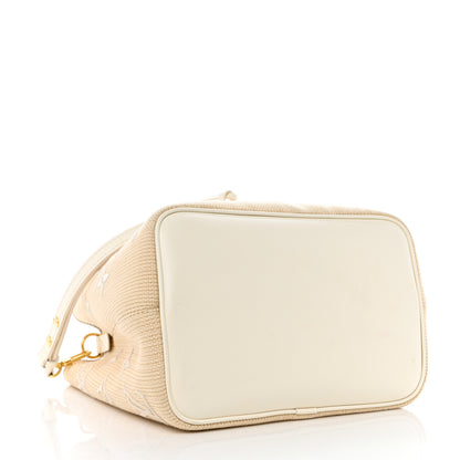 Louis Vuitton Cotton Monogram Embroidered Neonoe MM Beige White 4 of 9
